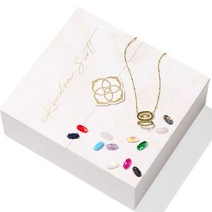 Kendra Scott Gold Locket Necklace with 12 Stones